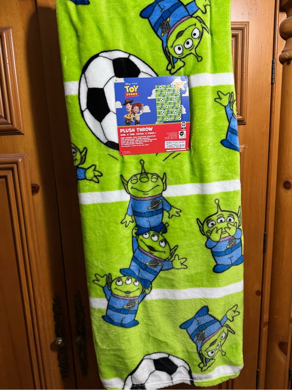 Disney’s Toy Story Green Alien Soccer Throw Blanket